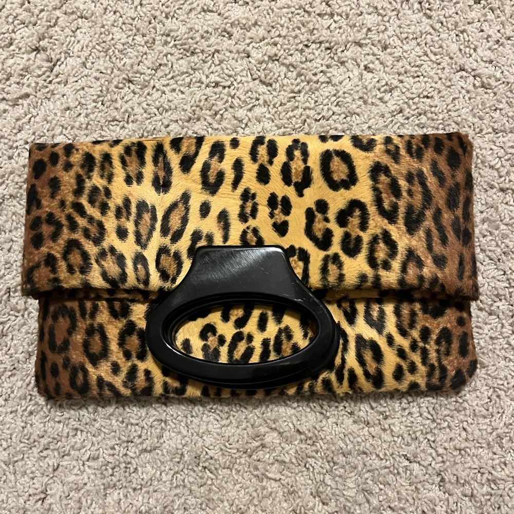 Faux Fur Leopard Purse